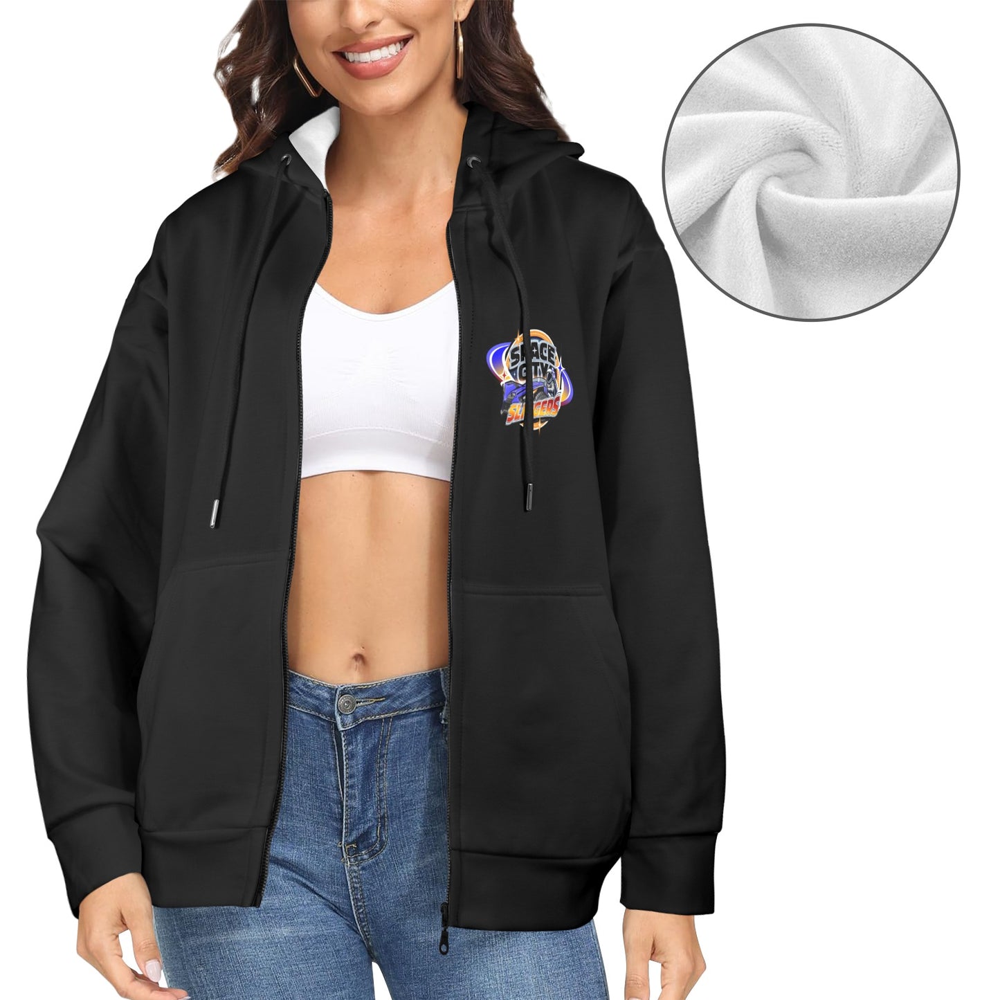 Space City Women's Zip-Up Hoodie